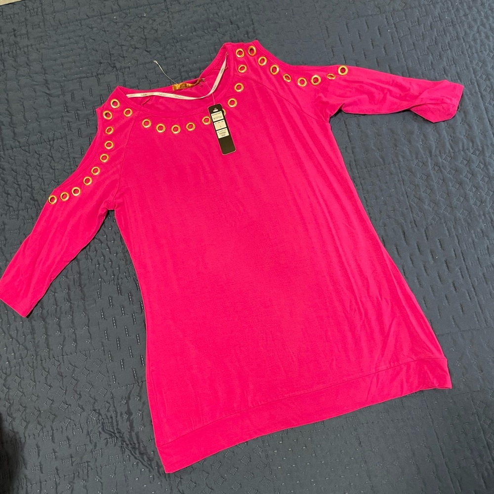 Blusa fuchsia and gold size L